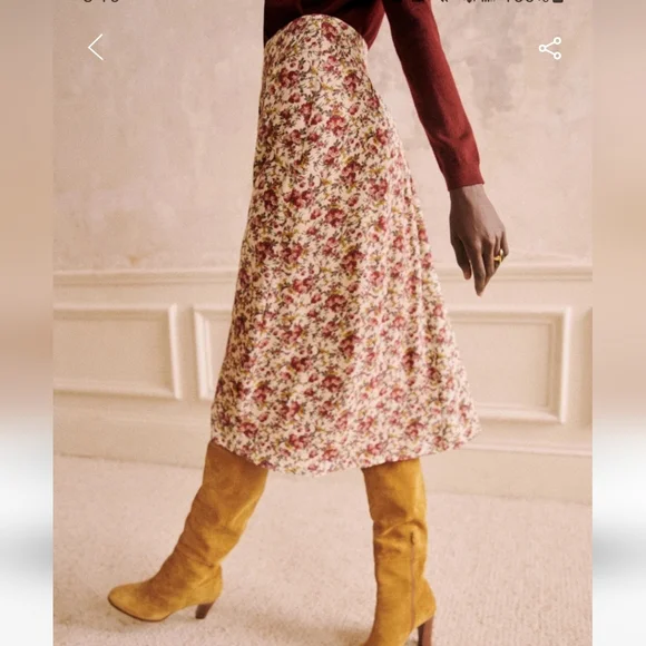 Sezane Maria Pink Floral Skirt - Picture 2 of 11